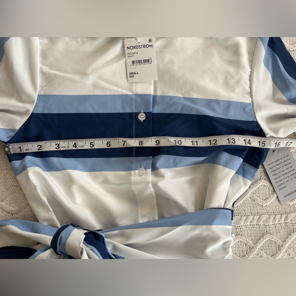 New! Stitchdrop Striped Blue and White Shirt Dress Women’s Size Small - Picture 15 of 16
